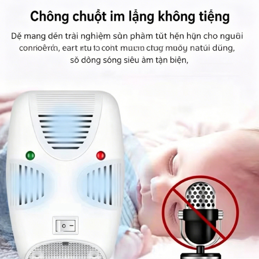 🐭Bật lên chuột tránh xa🐭 Máy đuổi chuột siêu âm cho nhà bếp, phòng ngủ, hoạt động êm ái, an toàn cho gia đình