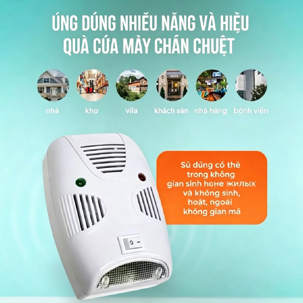 🐭Máy đuổi chuột siêu âm toàn nhà🐭 Công nghệ mới, phủ sóng đến 120m², an toàn cho trẻ em & thú cưng