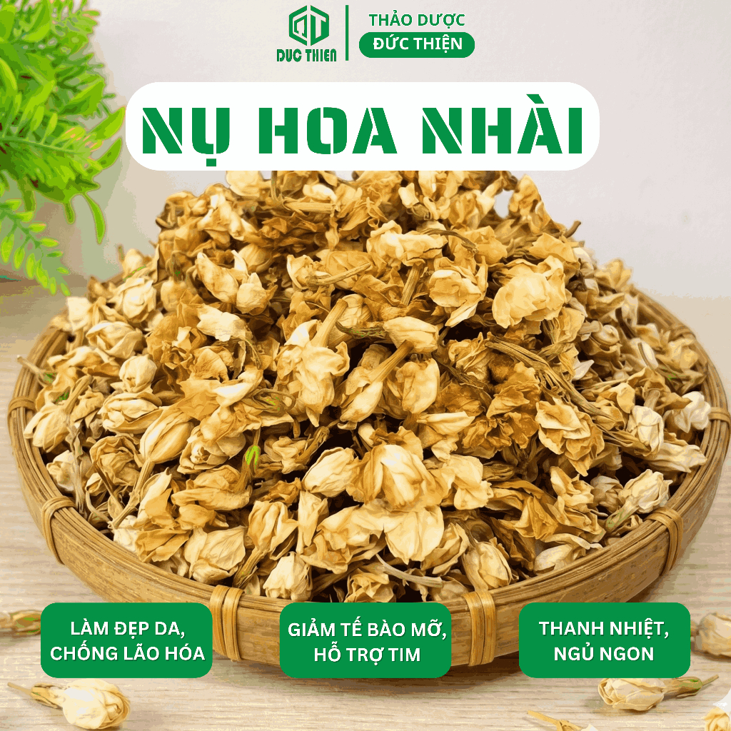 Nụ Nhài Khô Đức Thiện Loại 1 100g/200g – Khô, Sạch, Thơm – Làm Đẹp Da, Chống Lão Hóa, Hỗ Trợ Tim