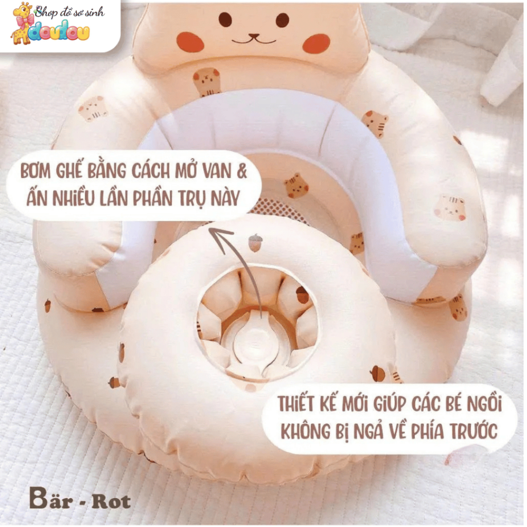 Ghế hơi tập ngồi cho bé - Ghế phao tập ngồi chống ngã, hỗ trợ cột sống cao cấp cho bé từ 5 tháng A10