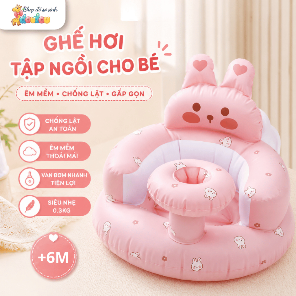 Ghế hơi tập ngồi cho bé - Ghế phao tập ngồi chống ngã, hỗ trợ cột sống cao cấp cho bé từ 5 tháng A10