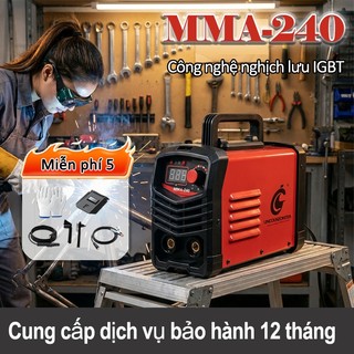 Máy Hàn điện thanh hàn MMA-240, sử dụng thanh hàn 3.2mm, có thể hàn sắt, đi kèm phụ kiện, bảo hành 12 tháng