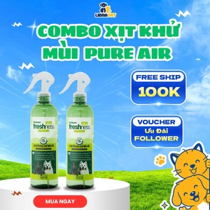 Combo Xịt Khử Mùi Thú Cưng PetGreen Freshness 360 Pure Air 100ml/500ml - Khử Mùi Nước Tiểu - Chuồng Trại - Chậu Cát