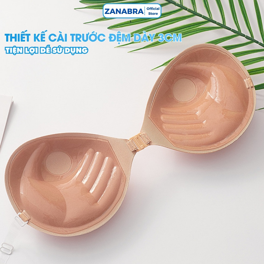 Áo dán nâng ngực siêu dính - Miếng dán ngực cài trước mút dày, sử dụng nhiều lần ZANABRA D0127