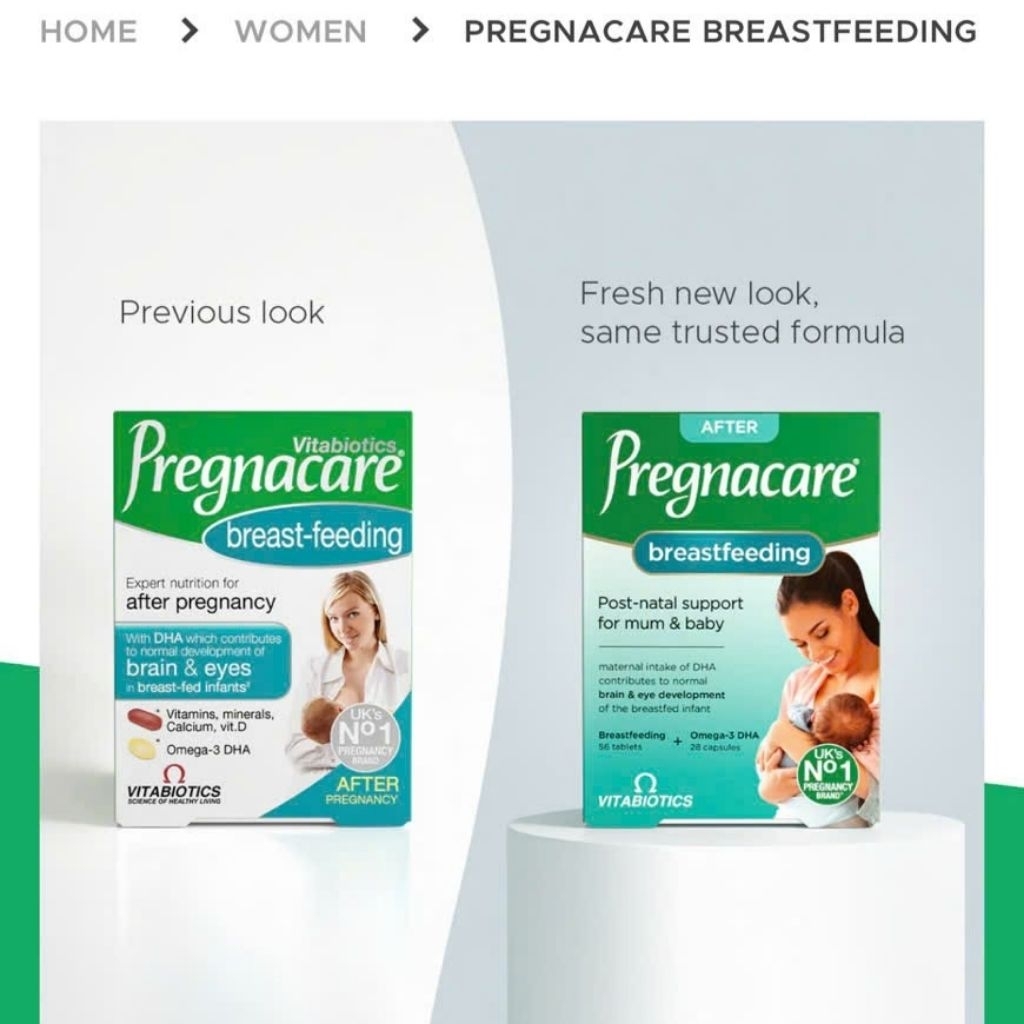 [Mẫu Mới Tem Phụ QR +Date 2028] Thực phẩm bảo vệ sức khỏe  PREGNACARE BREASTFEEDING