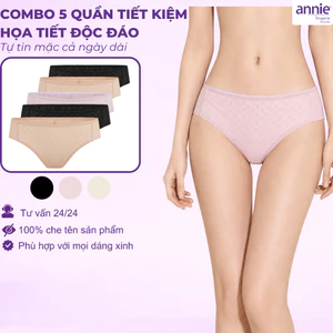Combo 5 quần lót nữ annie không viền lưng vừa co giãn 4 chiều, thoải mái suốt ngày hè QE4576