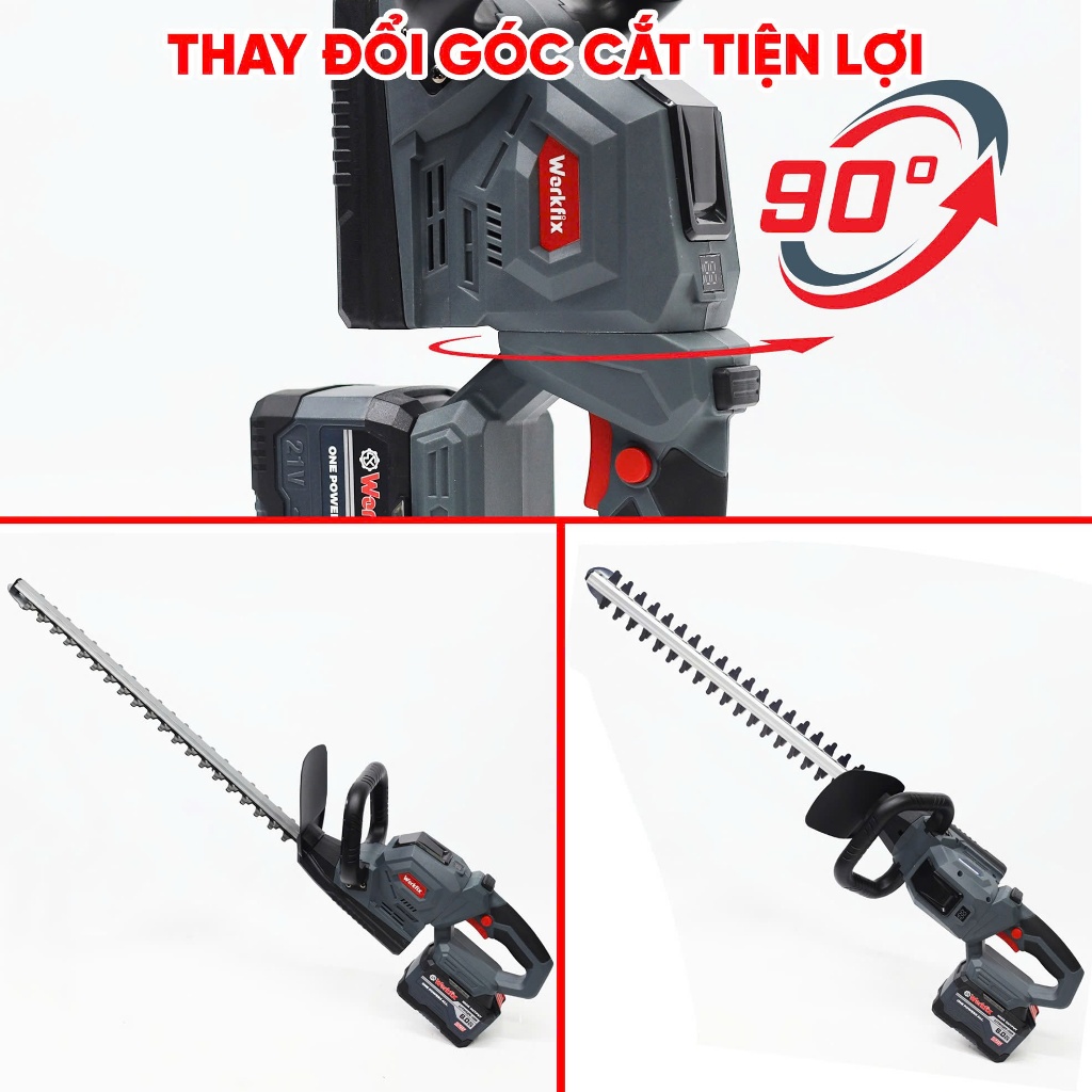 Máy cắt tỉa hàng rào cây cảnh WORKFIX WF-HT560BL - Động Cơ Dây Đồng - Chiều Dài Lưỡi Căt 56CM