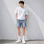 Quần Short Jean Nam FABUMAN Phối Dây rút cạp chun dễ dàng điều chỉnh dáng sooc ngắn trên gối
