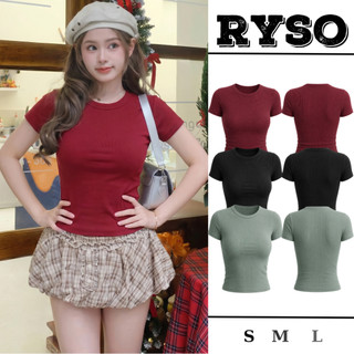 Áo Thun Baby Tee Nữ Tay Ngắn Ôm Body Cổ Tròn Dáng Dài Chất Thun Gân Co Giãn Mềm Mát TN01 RYSO STORE