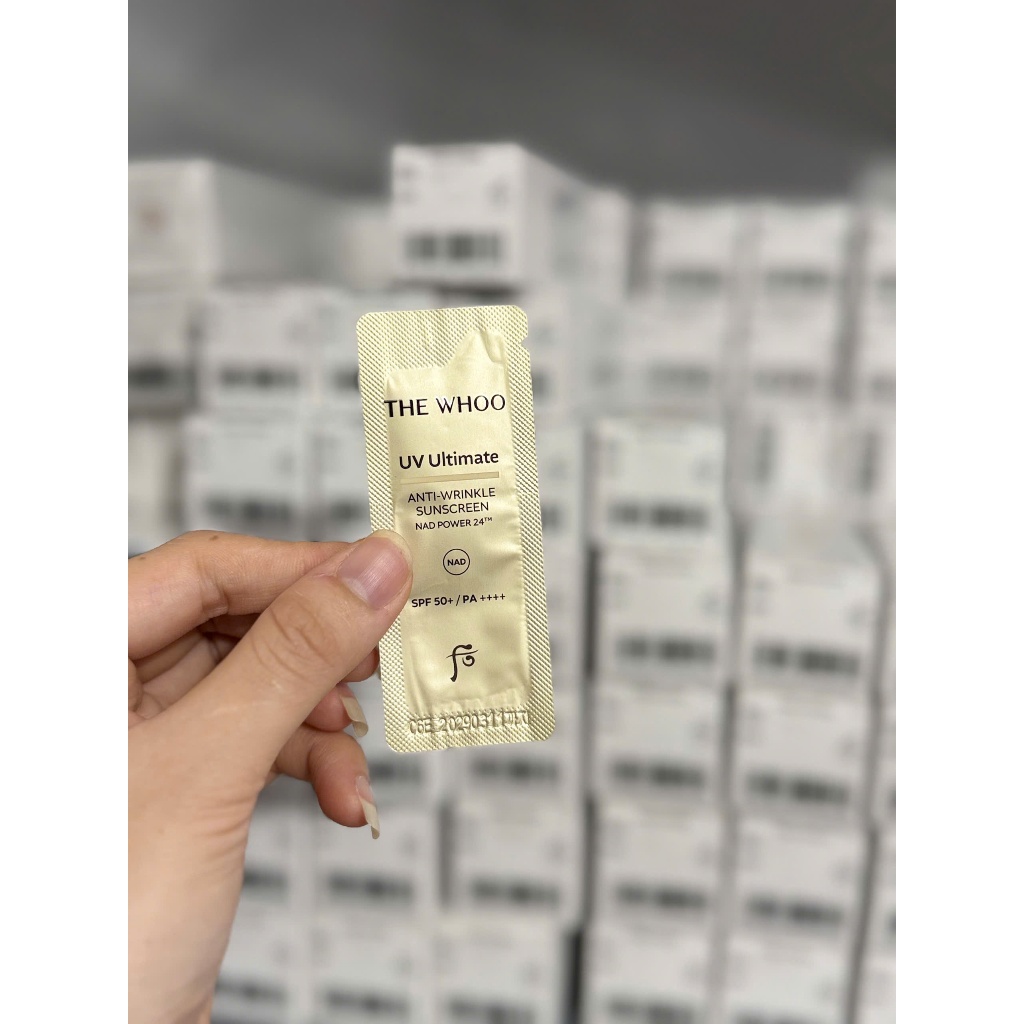 (mini 1ml) Kem Chống Nắng Giảm Nếp Nhăn Whoo UV Ultimate Anti-Wrinkle Sun Cream SPF50+ PA++++ 1ml