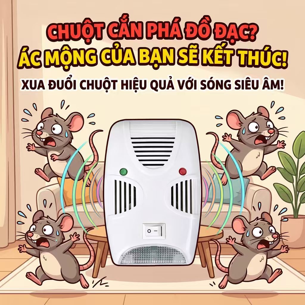 Thiết bị đuổi chuột thông minh – Chuột không dám bén mảng gần nhà, an toàn cho trẻ nhỏ và thú cưng, hiệu quả tức thì!