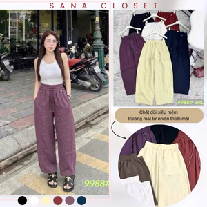 Quần Dài Nữ Q.Zhau Dáng Suông Chất Đũi Siêu Mềm Đẹp Mát Basic Cạp Cao Tôn Dáng SANA CLOSET #9988