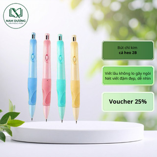 Bút chì kim cá heo 2B 2.0mm – Viết êm, ngòi to chống gãy, phù hợp học sinh