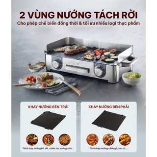 Bếp nướng WMF Lono Master-Grill 2400W, bếp nướng điện 2 vùng riêng biệt,dễ dàng vệ sinh GermanySnT HCM 50015