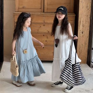 Váy Dài Bé Gái Dây Suông Đuôi Cá Xanh Tiểu Thư Mellow Duck (4-13 Tuổi) B2604065