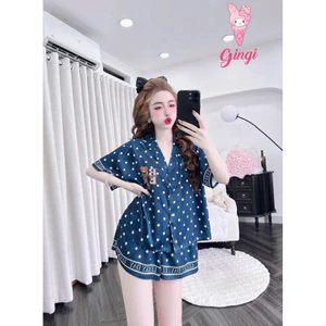 Đùi pijama phom áo raplan lụa latin mềm nhẹ mát