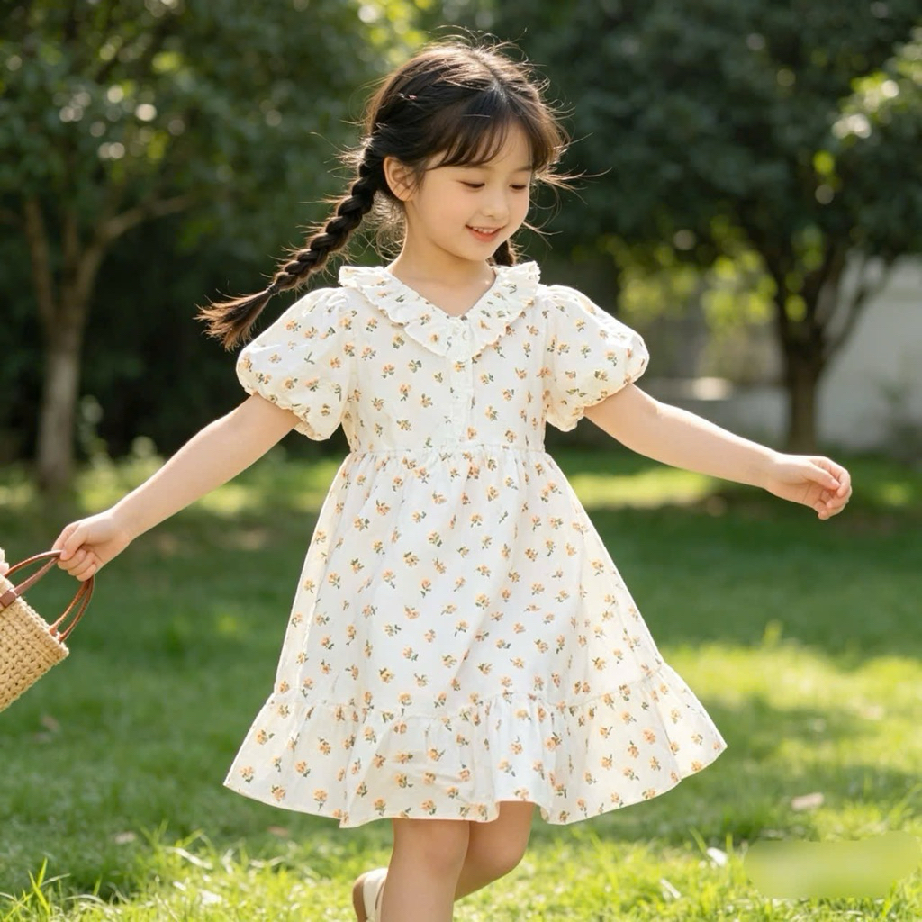 Đầm Bé Gái Tiểu Thư Dễ Thương, Váy Xinh Nhiều Mẫu Cho Bé 1-10y (10-40kg) June