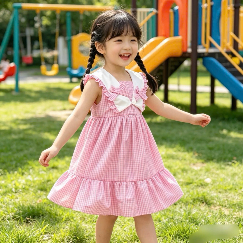 Đầm Bé Gái Tiểu Thư Dễ Thương, Váy Xinh Nhiều Mẫu Cho Bé 1-10y (10-40kg) June
