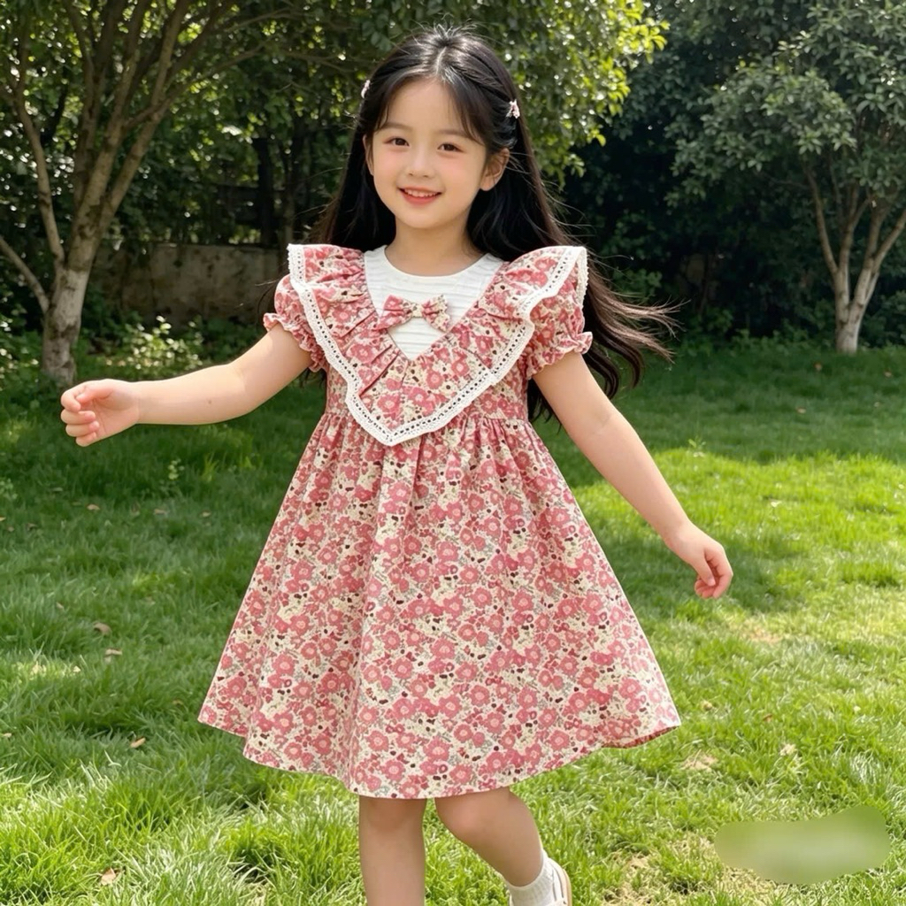 Đầm Bé Gái Tiểu Thư Dễ Thương, Váy Xinh Nhiều Mẫu Cho Bé 1-10y (10-40kg) June