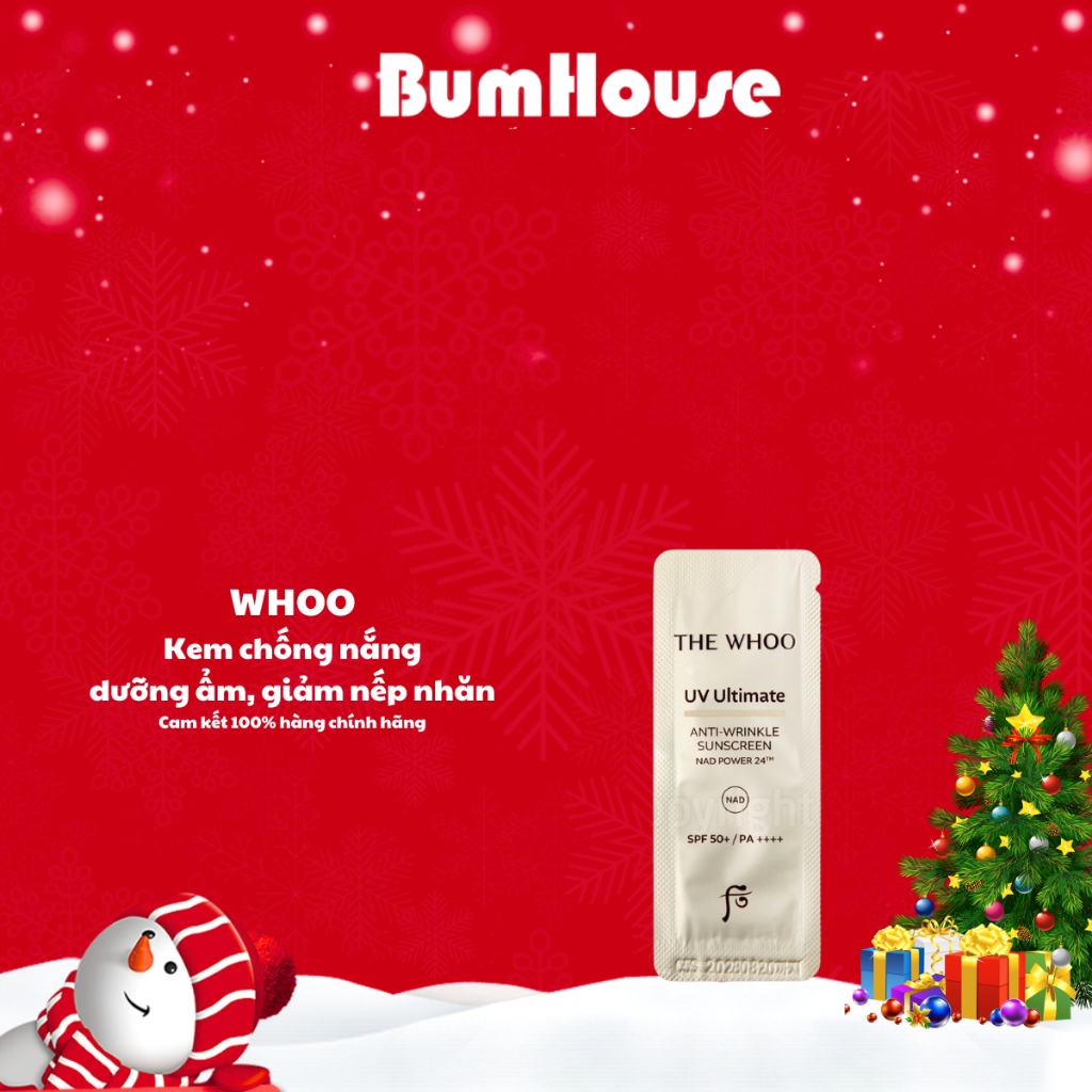(mini 1ml) Kem Chống Nắng Giảm Nếp Nhăn Whoo UV Ultimate Anti-Wrinkle Sun Cream SPF50+ PA++++ 1ml