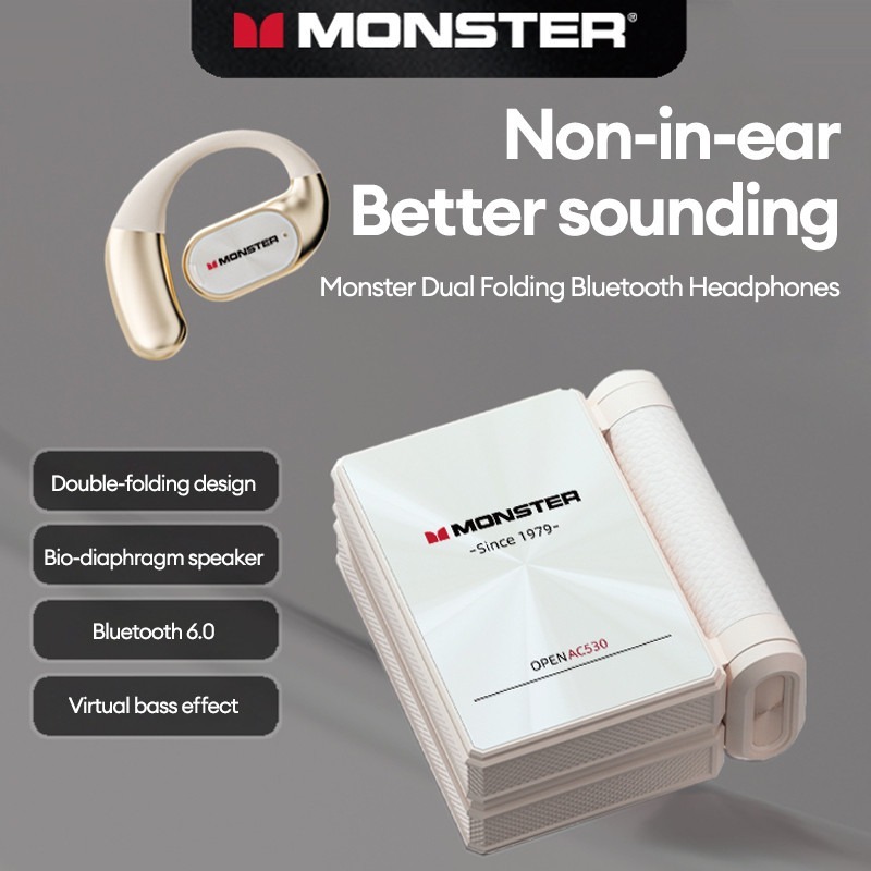 Tai Nghe Không Dây Monster AC530 Bluetooth 5.4 - Âm Thanh Hifi Bass Mạnh, Khử Tiếng Ồn Đàm Thoại HD, Chống Nước IPX5 | BigBuy360 - bigbuy360.vn
