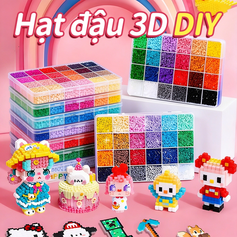 Hàng có sẵn Bộ đậu ghép mini MARD 2.6mm 14000 hạt perler beads phụ kiện đầy đủ đồ chơi trẻ em DIY