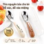 Thìa chất liệu Inox 316 cho bé tập ăn dặm,Muỗng cán nhựa bằng inox không rỉ