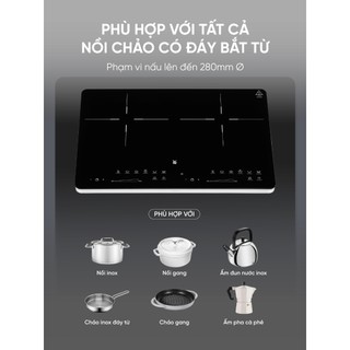 HCM Bếp Từ Đôi Wmf Kult X Công Suất Lớn 3500W, Bếp Từ Đôi Cao Cấp Hiện Đại,an toàn khi sử dụng GermanySnT 40002