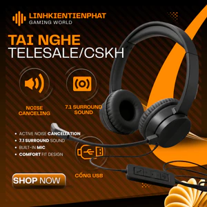 Tai Nghe Chụp Tai Rapoo H12E Chống Ồn Mic Lọc Âm Chuẩn HD Cổng USB Cho Nhân Viên Telesale CSKH Văn Phòng Chính Hãng