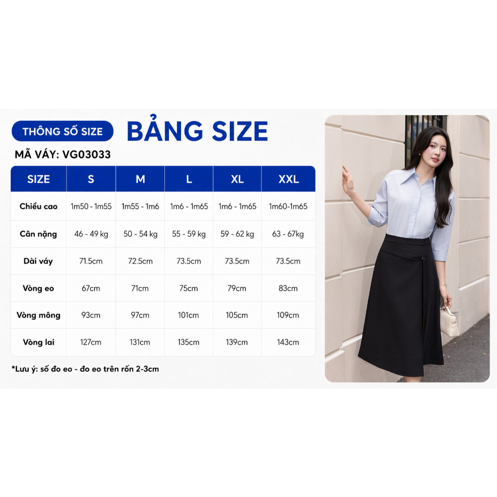 Chân Váy Nữ Dáng A Xòe GUMAC Kiểu Vạt Đắp Chéo Dây Thả Đính Nút Trang Trí Thanh Lịch VG03033