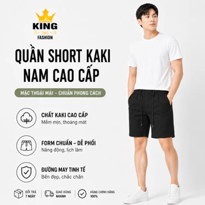 Quần Short Khóa Kéo KING FASHION, Quần ngắn nam cao cấp lưng thun co giãn thoải mái fit dáng