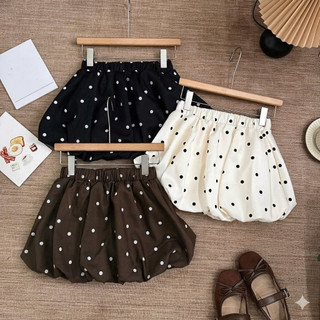 Set Áo Thun 2 Dây Kèm Chân Váy Dáng Bí Phồng Chấm Bi Mocha Set Mặc Đi Chụp Ảnh Siêu Xinh Cakecat