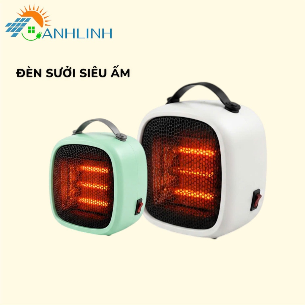 Quạt Sưởi Mini GongYi Máy Sưởi Ấm Để Bàn Treo Tường Công Suất 500W Nhỏ Gọn Tiện Lợi Freeship