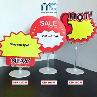 Combo 2 Kẹp nhựa để bàn, Kẹp bảng sale giảm giá sản phẩm trong cửa hàng, siêu thị