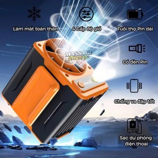 Quạt Điều Hòa Mini Tích Điện F18 - Quạt Đeo Thắt Lưng Kiêm Sạc Dự Phòng, Pin 15.000 mAh Lớn Có BH