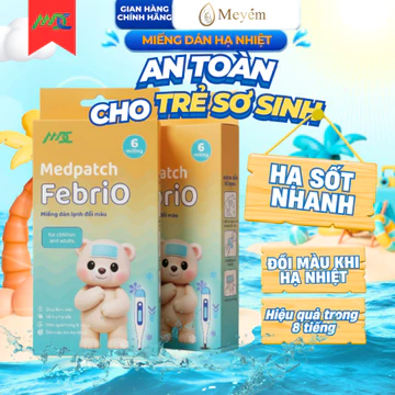 Miếng Dán Hạ Sốt, Giảm Nhiệt Đổi Màu Hạ Sốt Medpatch Febrio Chính Hãng - An Toàn Cho Trẻ Sơ Sinh- Hiệu Quả Lên Đến 8 Giờ