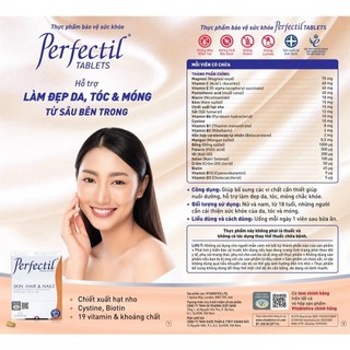 Viên uống Perfectil Hỗ trợ chăm sóc da, tóc, móng (Hộp 30 viên) - TPBVSK