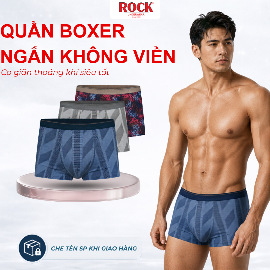 Combo3 Quần Lót Nam ROCK QA5082 Kiểu Dáng Đùi Cao Cấp,Quần Lót Cotton Thoáng Mát Thấm Hút Mồ Hôi