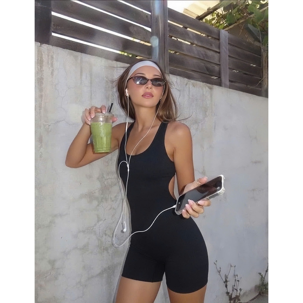 Bộ Đồ Tập Yoga CÓ MÚT  Liền Thân Jumpsuit Tập Gym Nâng Mông Hở Lưng Sexy Co Giãn 4 Chiều Cao Cấp Hannal Store 97 - GY3