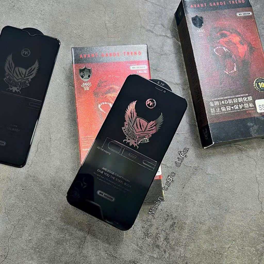 Cường Lực KingKong Chống Nhìn Trộm Full Viền i.P 7-17 Prm Bảo Vệ Màn Hình Riêng Tư