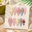 Móng giả dán sẵn thiết kế gắp gel nổi hoa vỏ sò style biển mùa hè form tròn nhọn-LEUBOX