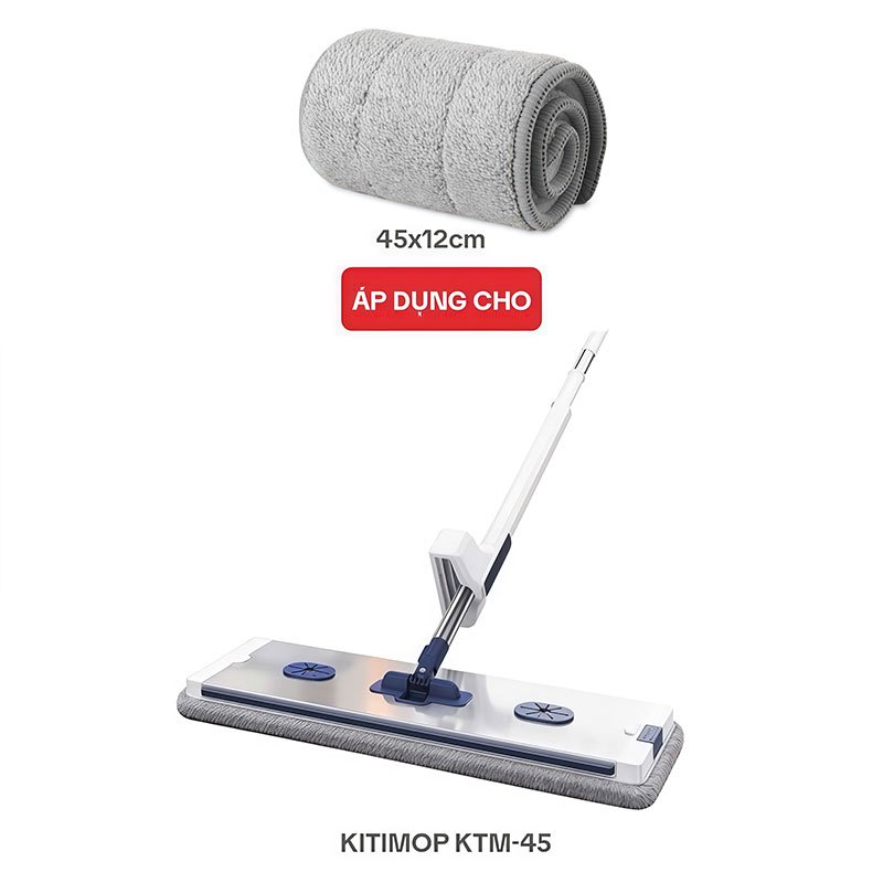 Bông Lau Nhà Thay Thế KITIMOP KTM-45-1, Dùng Cho Cây Lau Nhà Tự Vắt KITIMOP KTM-45