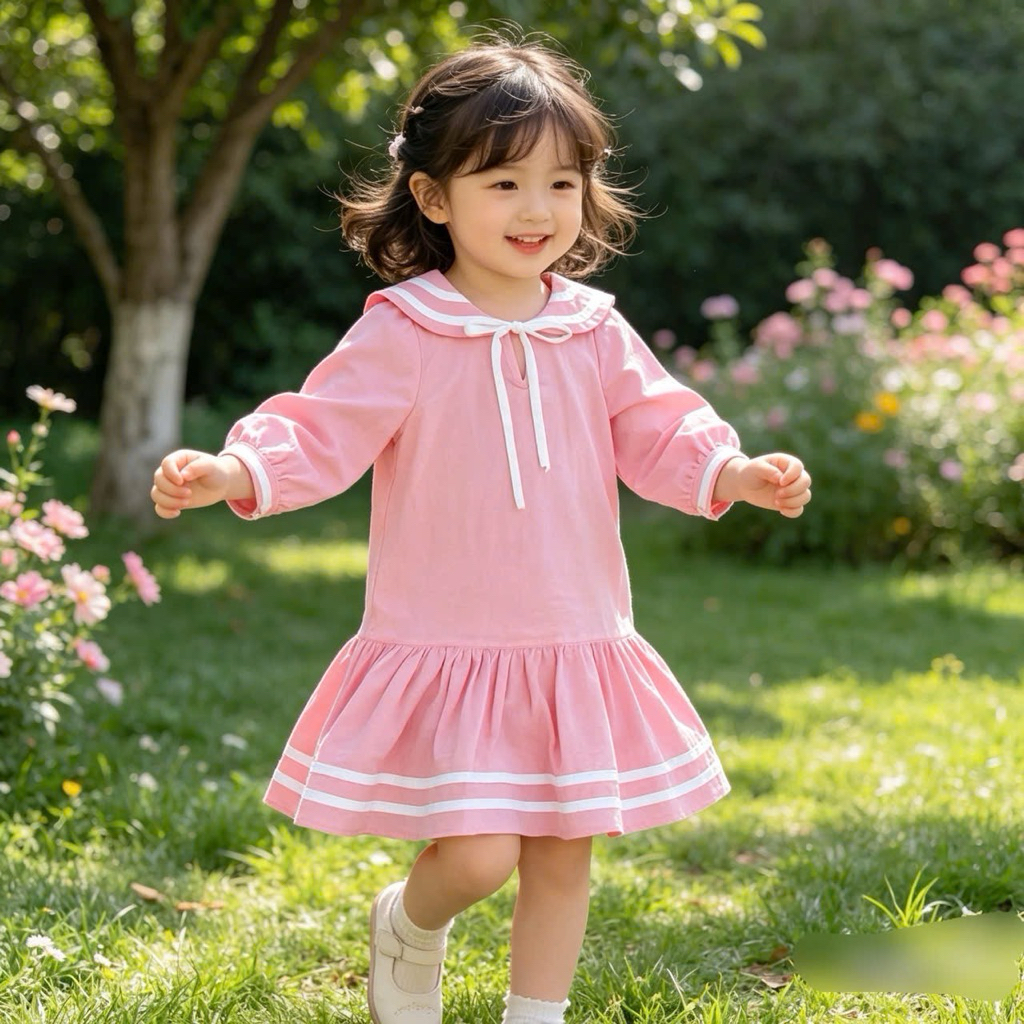 Đầm bé gái thủy thủ Mina, váy xinh cho bé gái, chất đẹp thoáng mát, size 1-10 tuổi (10-36kg)