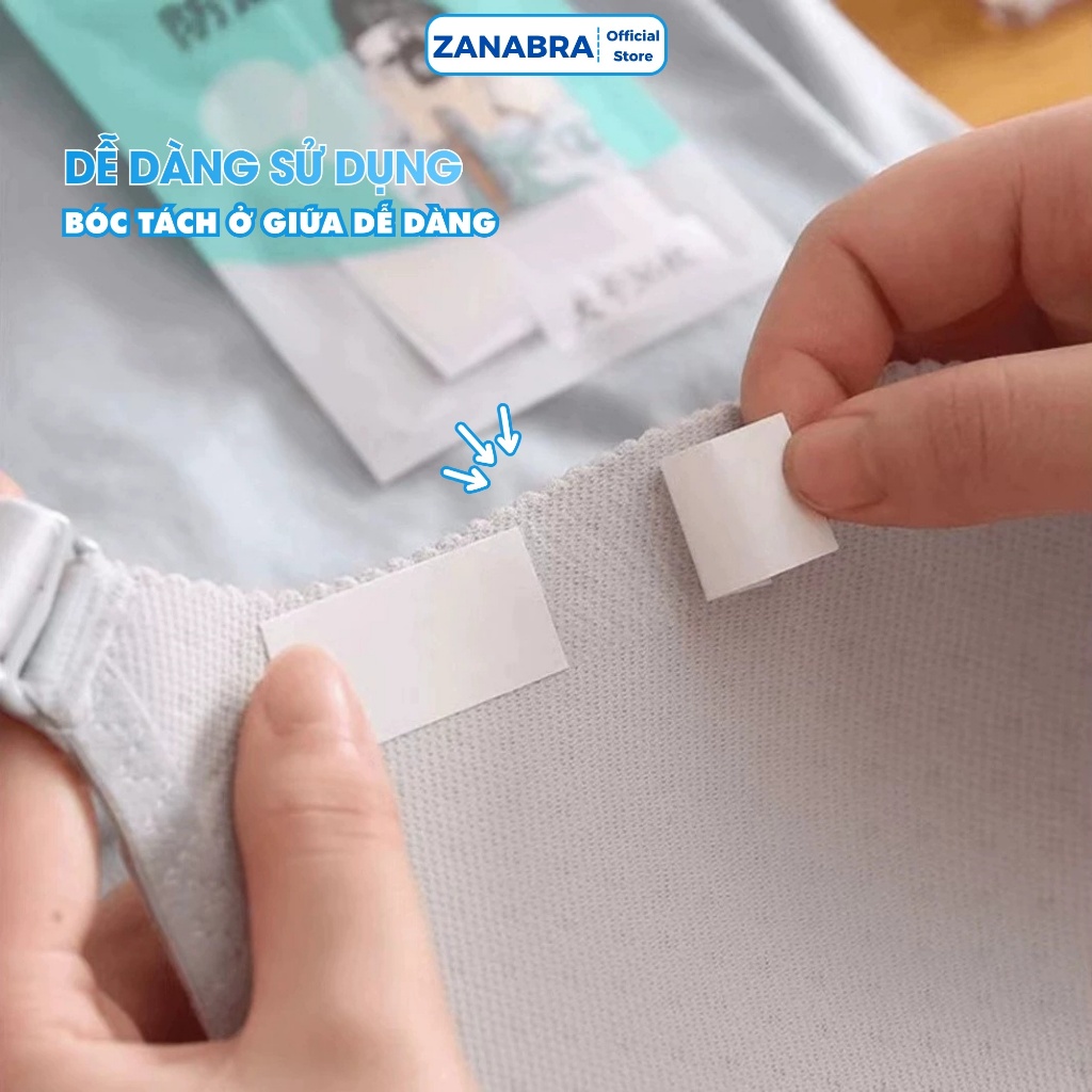 Miếng Dán Cố Định Quần Áo Túi 36 Miếng, Băng Dính Áo 2 Mặt Trong Suốt Chống Hở ZANABRA D3001