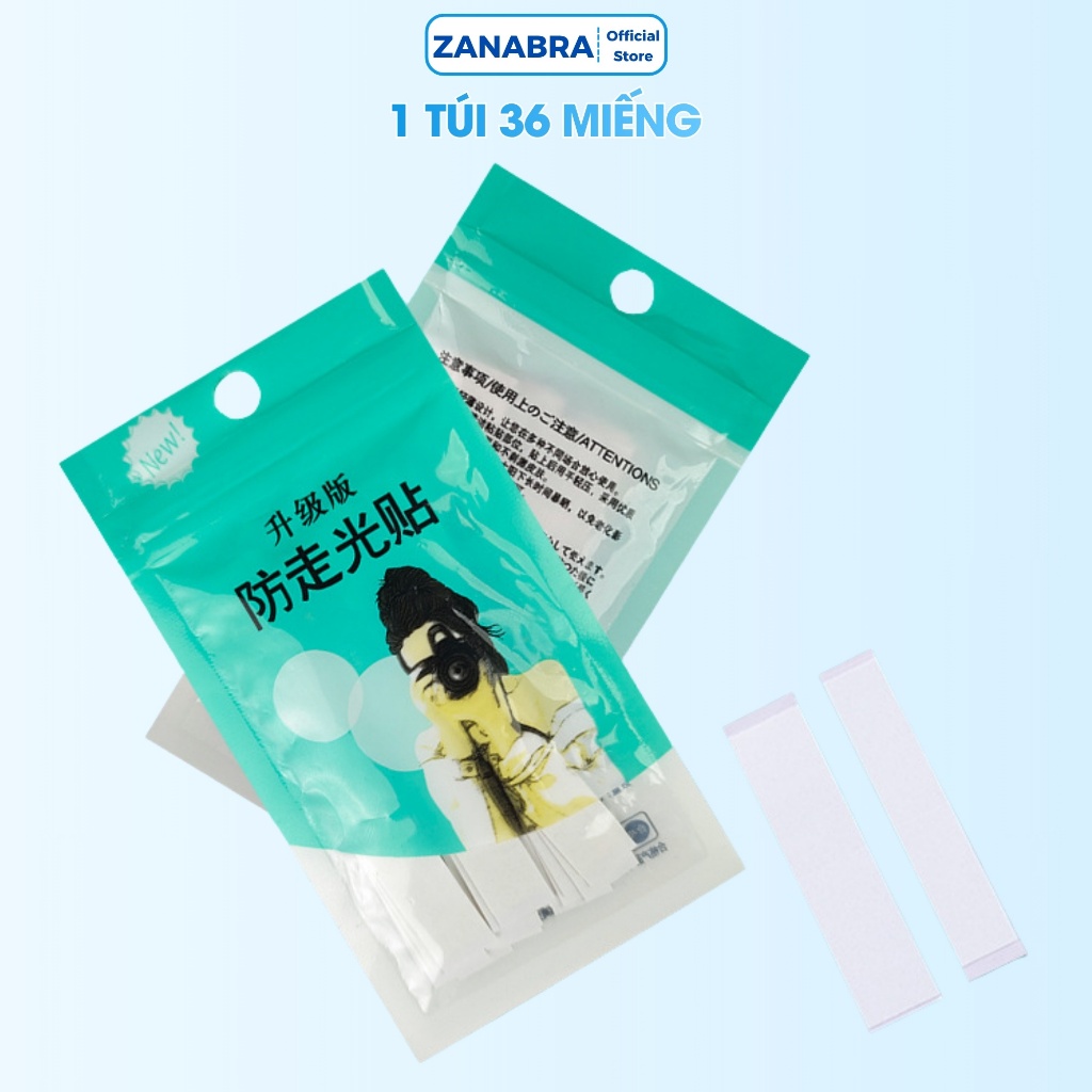 Miếng Dán Cố Định Quần Áo Túi 36 Miếng, Băng Dính Áo 2 Mặt Trong Suốt Chống Hở ZANABRA D3001