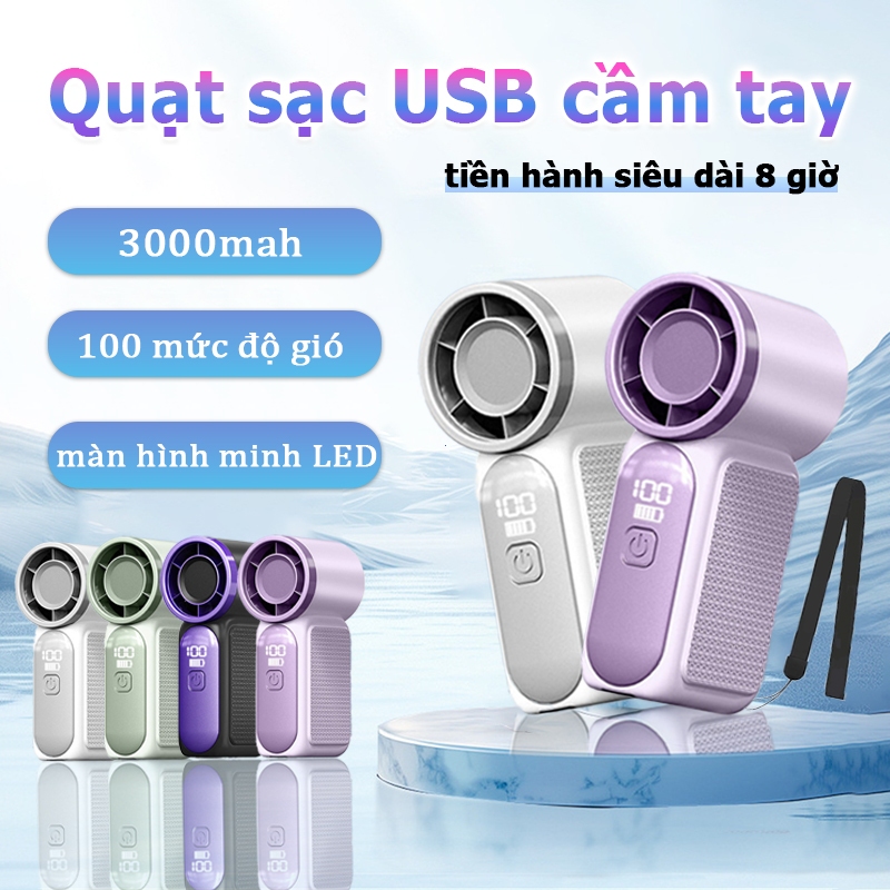 ⚡Quạt tích điện⚡Siêu mini quạt tích điện Dễ mang theo 100 cấp độ gió quạt cầm tay