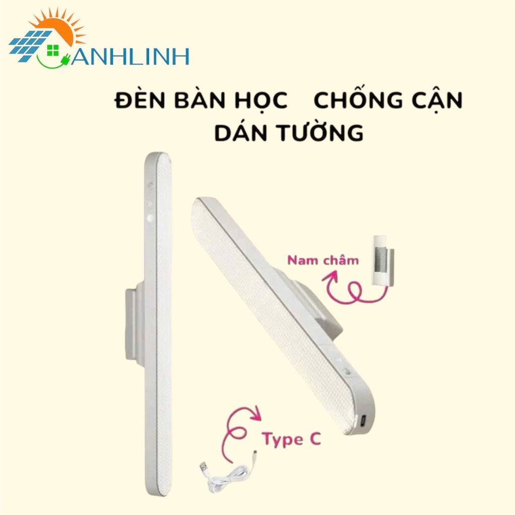 Đèn Học Đèn Đọc Sách AnhlinhDán Tường Kệ Đèn Led Gắn Bàn Học Tích Điện Xoay 88 Độ Chống Cận Giá Rẻ Gọn Nhẹ