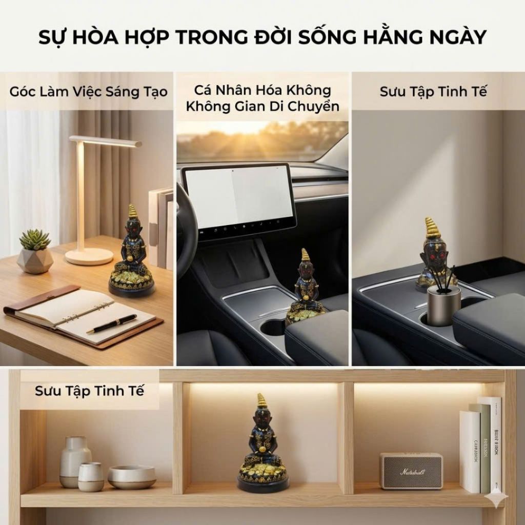 Tượng Prangang Cao 20Cm Decor Độc Lạ – Ba Màu Vàng Đỏ Đen – Điểm Nhấn Không Gian