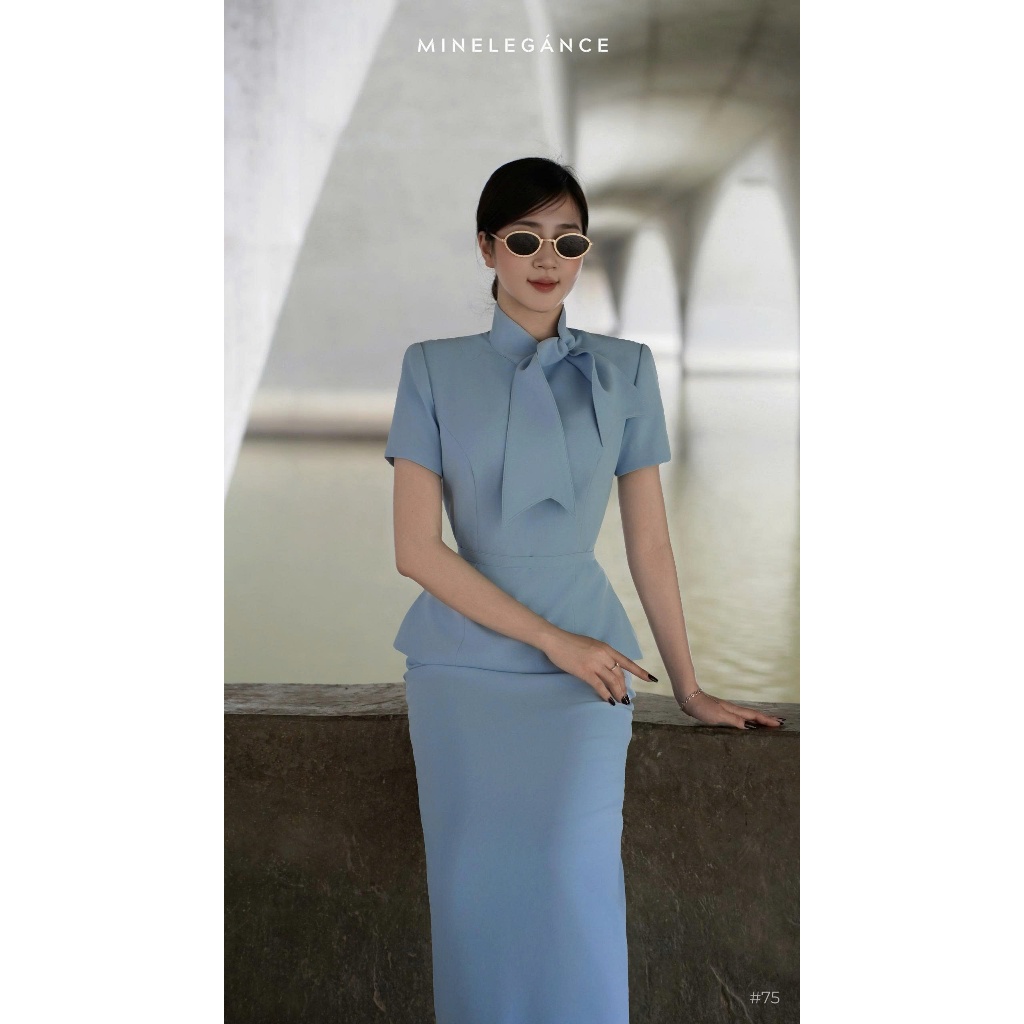 MINELEGÁNCE | SET ÁO & CHÂN VÁY BÚT CHÌ THANH LỊCH, SANG TRỌNG - MIN75