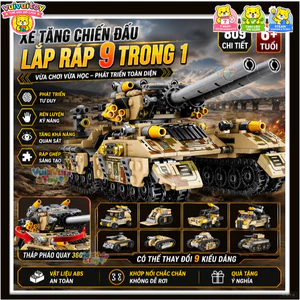 Mô hình xe tăng quân đội lắp ráp – Đồ chơi giáo dục cho trẻ em